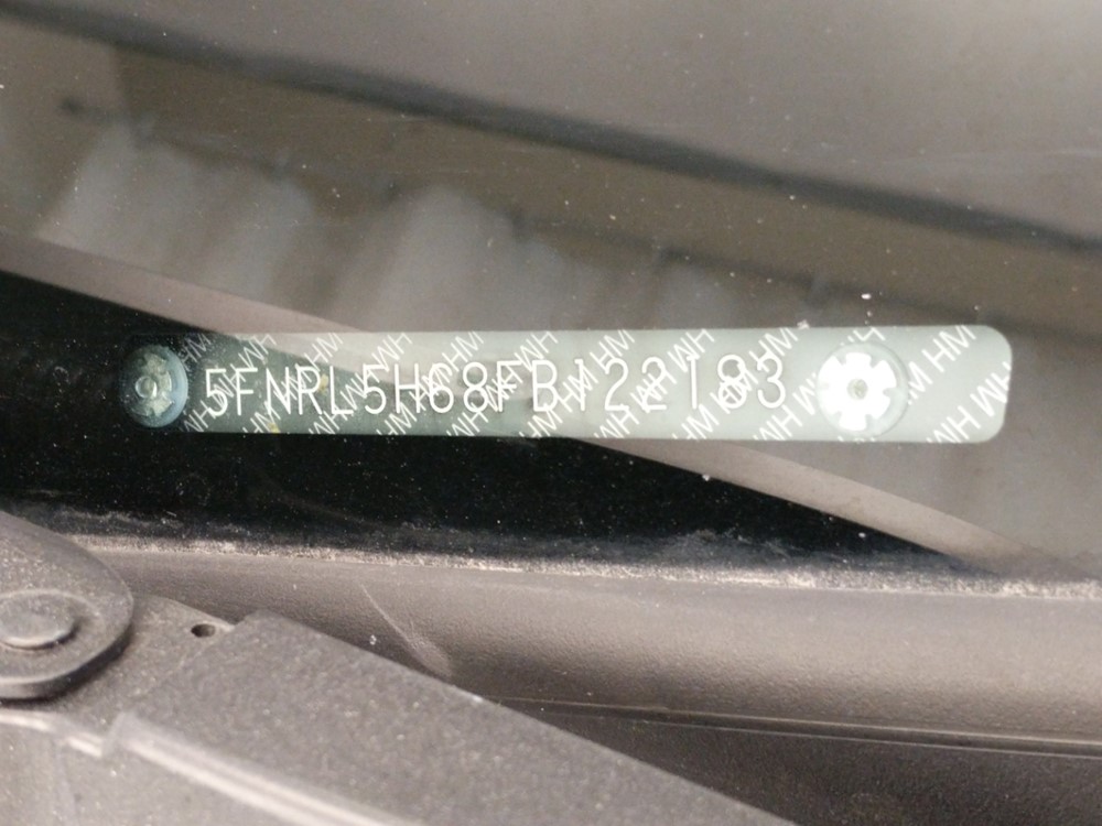 2015 Honda Odyssey - VIN Plate