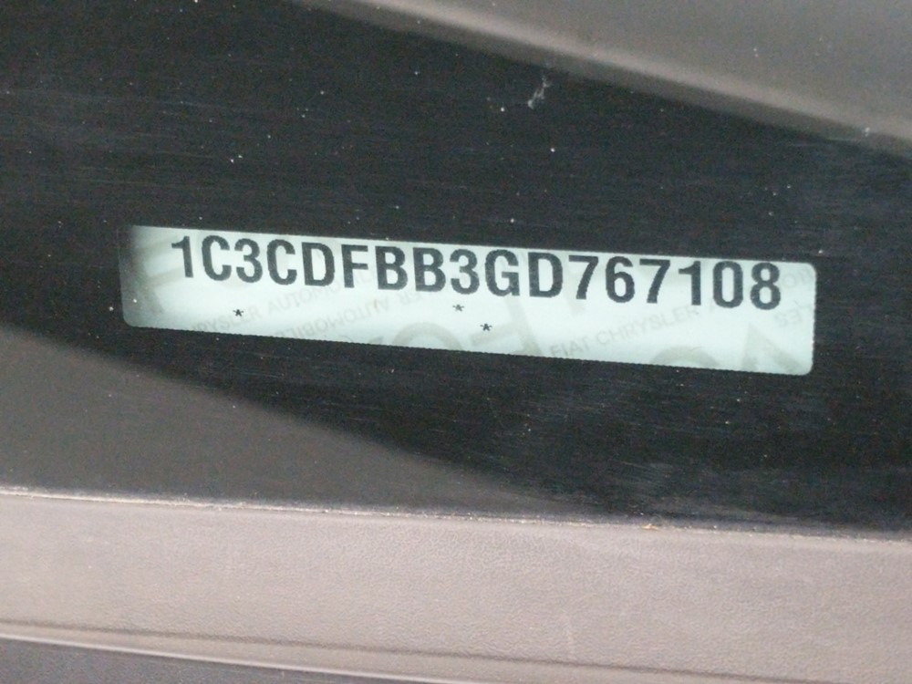 2016 Dodge Dart - VIN Plate