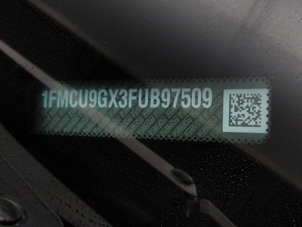 2015 Ford Escape - VIN Plate