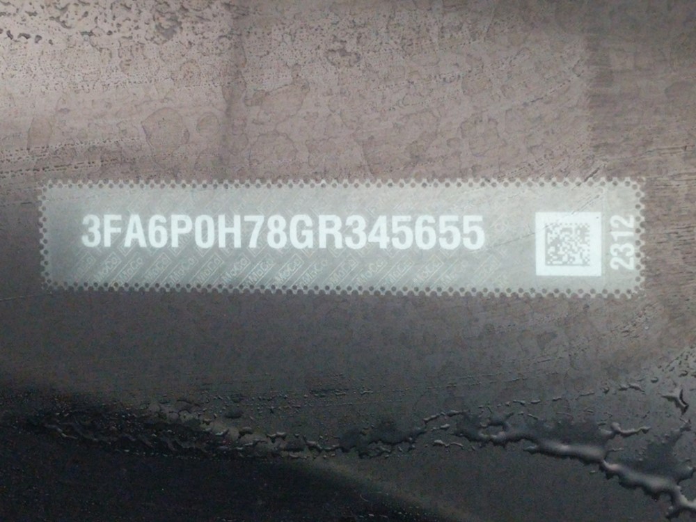 2016 Ford Fusion - VIN Plate