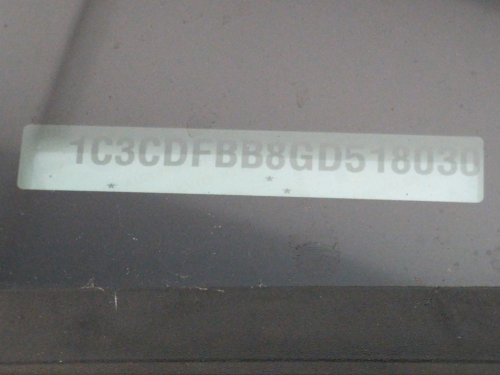 2016 Dodge Dart - VIN Plate