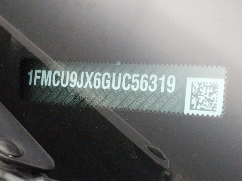 2016 Ford Escape - VIN Plate