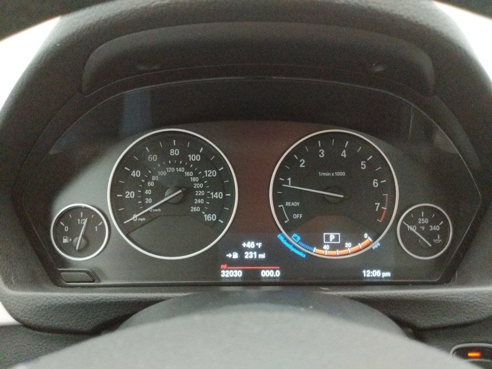 2016 BMW 320i - Odometer Close Up