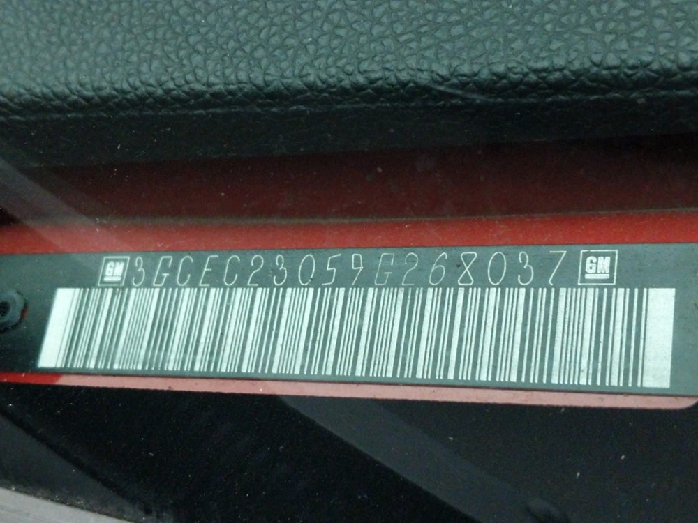 2009 Chevrolet Silverado 1500 - VIN Plate