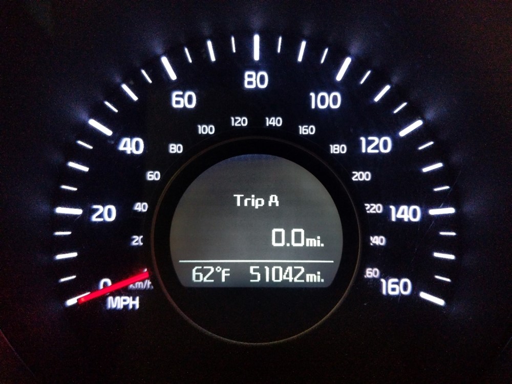 2015 Kia Optima - Odometer Close Up