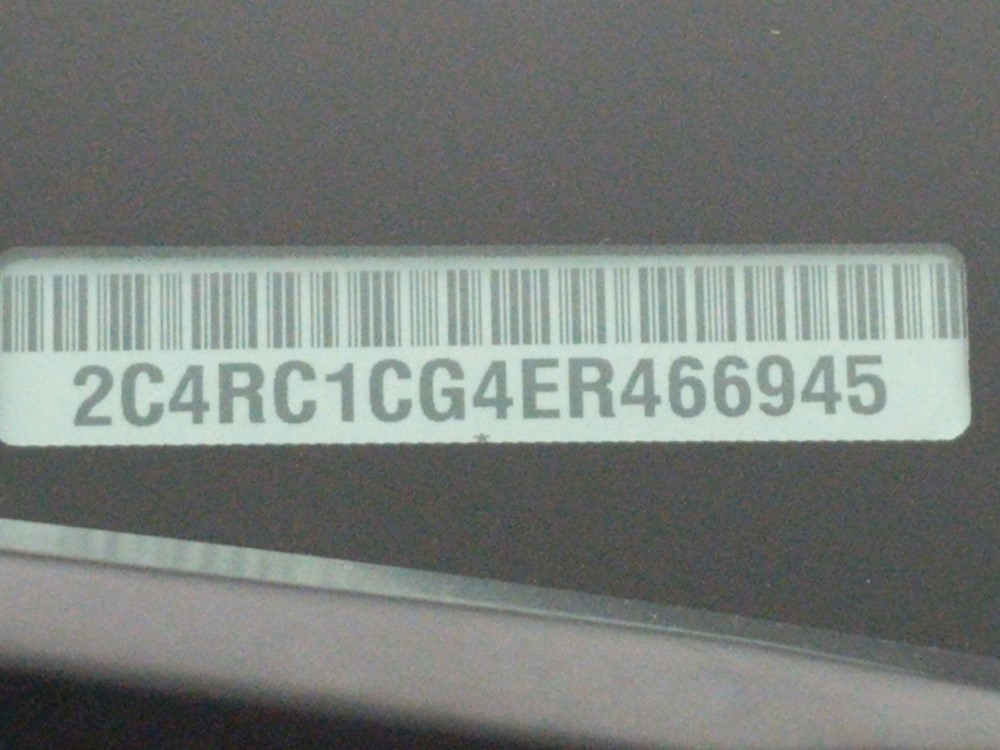 2014 Chrysler Town and Country - VIN Plate