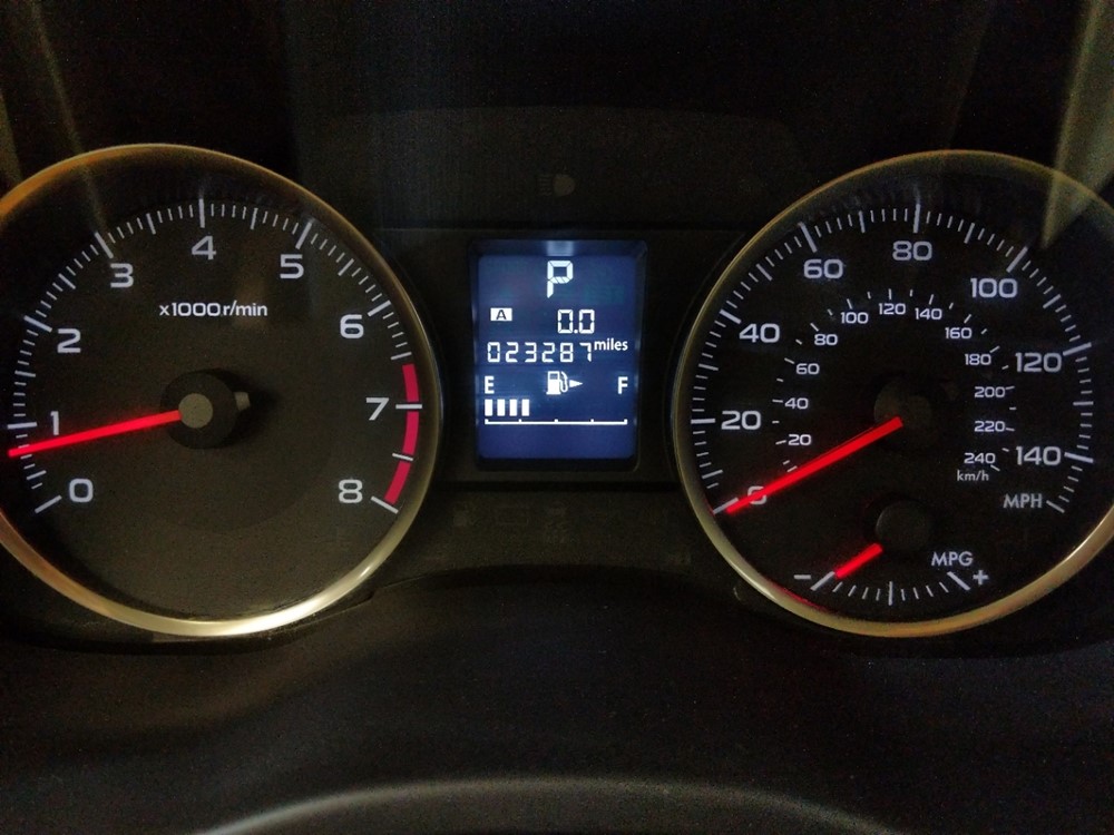 2015 Subaru Impreza - Odometer Close Up